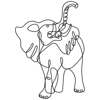 African Elephant African Elephant in One Line: Practice Drawing with Focus and Simplicity