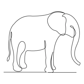 Elephant Wild Animal Draw a Wild Elephant in One Line: An Easy Step Toward Animal Art Mastery
