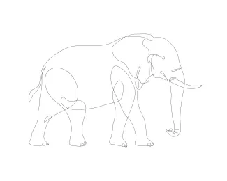 Elephant Wildlife Easy One-Line Wildlife Elephant Drawing: Build Confidence with Simple Animal Forms