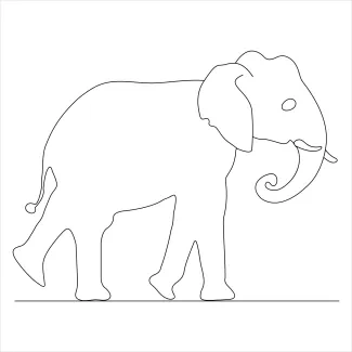 Elephant "One-Line Elephant Drawing: A Minimalist Approach to Gentle Giant Forms"