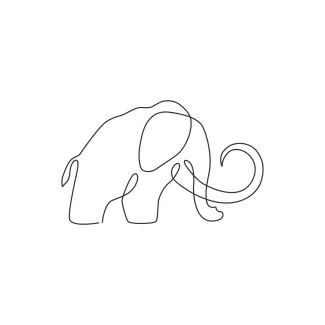 Big Mammoth Easy One-Line Mammoth Drawing: Discover the Fun in Drawing Large Ancient Animals