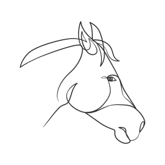 "Continuous Line Horse Illustration: Capturing Grace and Motion in One Artistic Stroke"