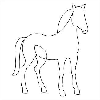Horse One Line Horse Drawing: A Simple Way to Learn Animal Body Shapes