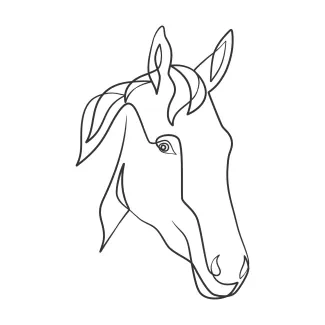 "One Line Horse Head Art: Simplifying a Majestic Animal with Minimalist Drawing"