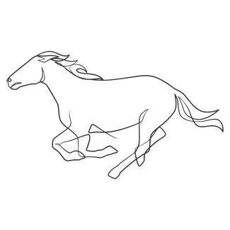 Horse "Minimalist Horse Drawing: Illustrating Strength and Motion in One Continuous Stroke"