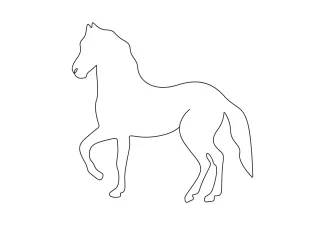Horse Easy Horse Drawing in One Line: Practice Animal Body Form