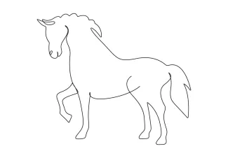 "One Line Horse Drawing: Illustrating Strength and Elegance with Minimalist Art"