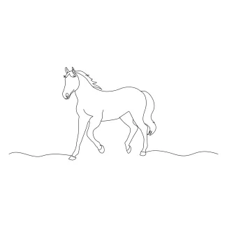 "Minimalist Horse Art: Illustrating Beauty and Motion with One Line Drawing"