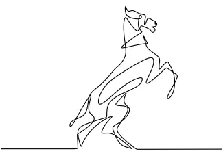 Horse Running "One Line Horse Running Sketch: Expressing Motion and Strength with Minimalist Art"