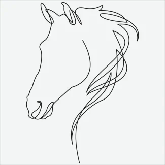 Horse Horse Drawing with One Line: Build Art Skills Through Simple Shapes