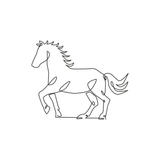 "One Line Fast Wild Horse Drawing: Capturing Speed and Freedom with Minimalist Art"