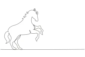Horse Walks Walking Horse in Simple One Line Art: Easy Practice for All Ages