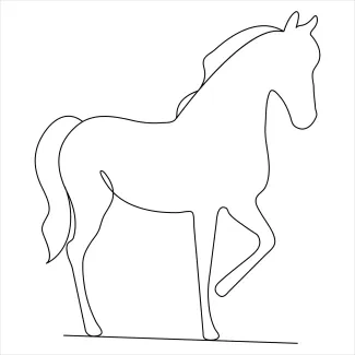 Horse "One Line Horse Sketch: Depicting Power and Poise with Minimalist Techniques"