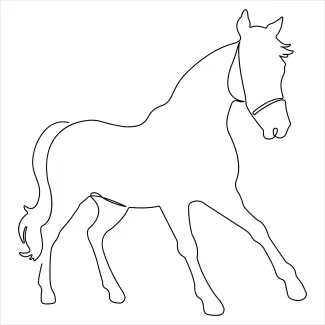 "One Line Horse Running Illustration: Capturing Strength and Motion in Minimalist Art"