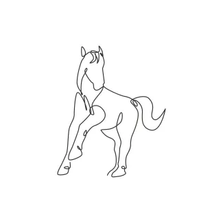 "One Line Running Horse Art: Expressing Speed and Motion with Minimalist Style"
