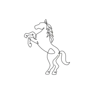 Elegance Horse Jumping "Minimalist Jumping Horse Art: Illustrating Motion and Power in One Continuous Stroke"