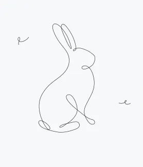 "Minimalist Hare Drawing: Capturing Agility and Playfulness with One Line Art"