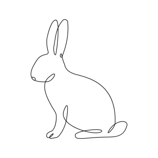 Hare Hare in Simple One Line Drawing: A Quick and Easy Art Activity