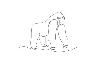Easy One-Line Drawing of a Gorilla: Practice Big Animal Shapes