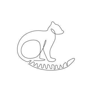 Lovely Adorable Lemur "One-Line Adorable Lemur Drawing: A Minimalist Study of Playful Wildlife Figures"