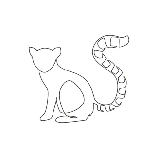 Lemur "Minimalist Lemur Illustration: A One-Line Study of Agile and Recognizable Wildlife Forms"