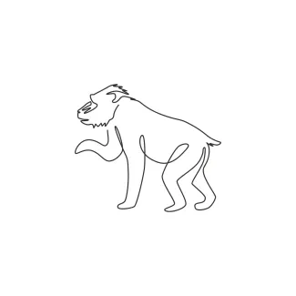 One Line Mandrill Drawing: A Big Primate Art Activity for Learners