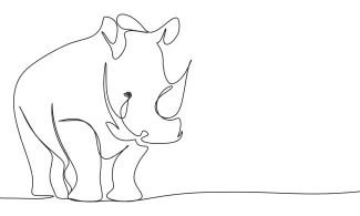 Rhinoceros Rhinoceros in One Line: Easy Wildlife Drawing for All Ages