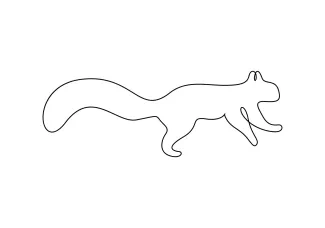 Squirrel "One Line Squirrel Art: Creating a Playful Rodent with Minimalist Style"
