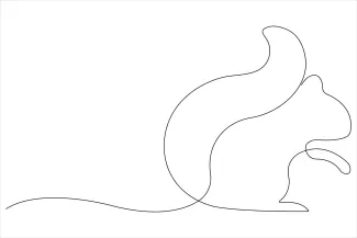 Squirrel "Continuous Line Squirrel Drawing: Capturing a Fast and Playful Animal in One Stroke"
