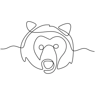 Bear "Minimalist Bear Art: A One Line Study of Powerful and Recognizable Wildlife Figures"