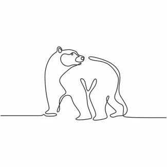 Bear "One Line Bear Art: A Minimalist Approach to Capturing Wildlife Power and Strength"