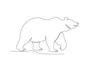 Bear Bear in One Line: A Calm, Strong Animal for Simple Drawing Practice