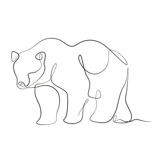 Bear "Single Line Bear Art: A Simple Method to Sketch a Wild and Powerful Animal"