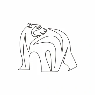 Bear "Minimalist Bear Art: A One Line Study of Strength and Recognizable Wildlife Figures"