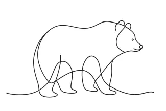 Bear Bear One Line Drawing: Learn Nature Art with a Simple Style