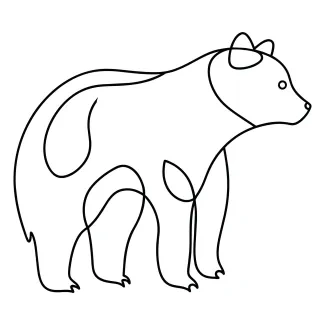 Bear Bear in One Line Art: Easy Forest Animal Drawing for All Ages
