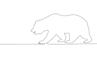 Bear "Minimalist Bear Drawing: Illustrating a Forest Giant with One Continuous Stroke"