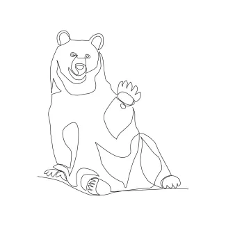 Bear "One Line Bear Drawing: Expressing Strength and Simplicity in Minimalist Art"
