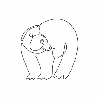 Bear "Minimalist Bear Drawing: A One Line Study of Strength and Recognizable Wildlife Forms"