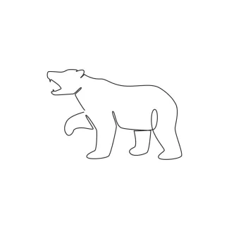 Bear One Line Bear Drawing: Easy Practice for Big Animal Shapes