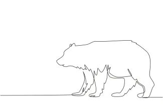 Bear "One Line Bear Art: Drawing Strength and Majesty with Simple Strokes"