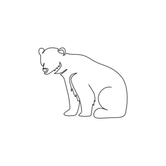 Grizzly Bear "Minimalist Grizzly Bear Sketch: Capturing a Wild Giant in One Continuous Line"