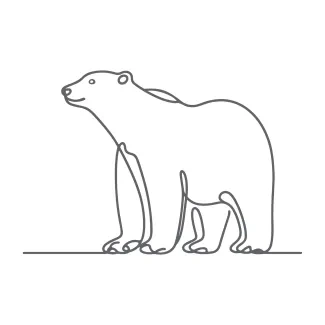 Polar Bear Simple Polar Bear Drawing: Explore Wildlife Art with One Line