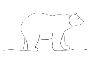 Polar Bear "One Line Polar Bear Art: Simplifying a Mighty Arctic Animal with Minimalist Drawing"
