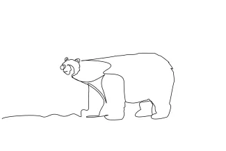 Polar Bear Simple Polar Bear Drawing: Easy Line Art for Arctic Animal Lovers