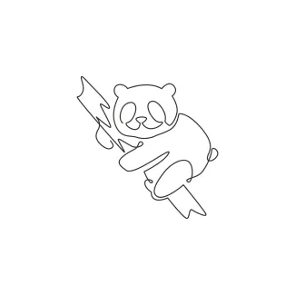 Panda Bear / Giant Panda Fun Giant Panda One Line Drawing: Simple Animal Shapes for Young Artists