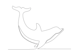 Jumping Blue Dolphins: One Line Ocean Art Full of Motion