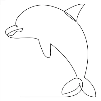 Dolphin Simple Drawing: Learn Sea Life with One Line Art