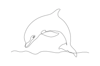 Quick Dolphin One Line Drawing: Practice with Marine Life