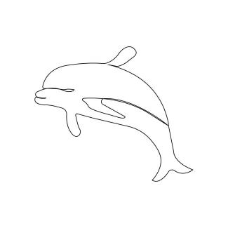 Friendly Dolphin Art: One Line Drawing Fun for Everyone